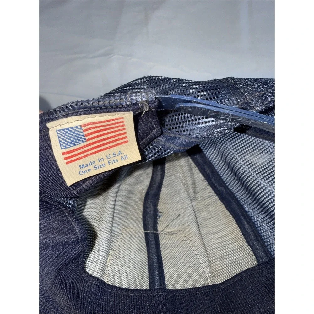 Vintage Carhartt Hat Blue Denim Centennial Patch SnapBack Cap USA 1989